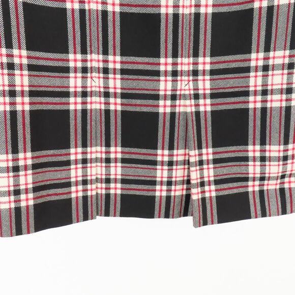 VTG Celine Plaid Wool Skirt 42 4 6 Black Red White OG Handwritten Tag Academia - Picture 6 of 10